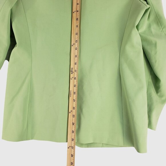 Bar III Women’s Blazer Size 12 Green One Button Suit Jacket Career Workwear - Picture 6 of 13